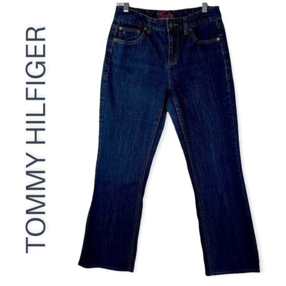 Tommy Hilfiger Medium Wash Mid Rise Baby Boot Leg Women's Jeans Size 8L - Picture 1 of 10